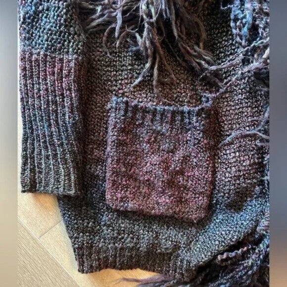 Denim & Supply Ralph Lauren Multicolor Fringe Knit Cardigan – Size Small (Oversi - Picture 8 of 9